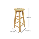Modern Armless Backless Counter Stool Wood Milk Tea Shop Bar Stool with Wooden Seat Clearhalo 'Bar Furniture' 'Bar Stools' 'bar_stools' 'furn' 'furn_bar_stools' 'furniture_bar_stools' 'Kitchen & Dining Furniture' 'kitchen&dining_furn' 'kitchen' 'kitchen_furn' Furniture' 4528142