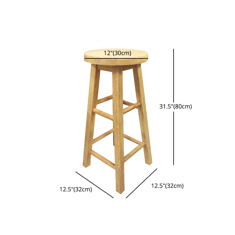 Modern Armless Backless Counter Stool Wood Milk Tea Shop Bar Stool with Wooden Seat Clearhalo 'Bar Furniture' 'Bar Stools' 'bar_stools' 'furn' 'furn_bar_stools' 'furniture_bar_stools' 'Kitchen & Dining Furniture' 'kitchen&dining_furn' 'kitchen' 'kitchen_furn' Furniture' 4528143