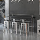 Industrial Black Wood Pub Table with Rectangle Table Top Silver Trestle Table - 42" H 78.7"L x 17.7"W x 41.3"H Without Chairs Clearhalo 'Bar Furniture' 'Bar Tables' 'bar_tables' 'furn' 'furn_bar_tables' 'Furniture' 'furniture_bar_tables' 'Kitchen & Dining Furniture' 4528145