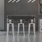 Industrial Black Wood Pub Table with Rectangle Table Top Silver Trestle Table - 42" H 59.1"L x 17.7"W x 41.3"H Without Chairs Clearhalo 'Bar Furniture' 'Bar Tables' 'bar_tables' 'furn' 'furn_bar_tables' 'Furniture' 'furniture_bar_tables' 'Kitchen & Dining Furniture' 4528147
