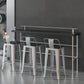 Industrial Black Wood Pub Table with Rectangle Table Top Silver Trestle Table - 42" H Clearhalo 'Bar Furniture' 'Bar Tables' 'bar_tables' 'furn' 'furn_bar_tables' 'Furniture' 'furniture_bar_tables' 'Kitchen & Dining Furniture' 4528150