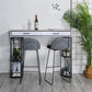 Marble Bar Table with Rectangle Table Top Double Pedestal Table - 41.3" H Clearhalo 'Bar Furniture' 'Bar Tables' 'bar_tables' 'furn' 'furn_bar_tables' 'Furniture' 'furniture_bar_tables' 'Kitchen & Dining Furniture' 4528185