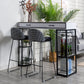 Marble Bar Table with Rectangle Table Top Double Pedestal Table - 41.3" H Clearhalo 'Bar Furniture' 'Bar Tables' 'bar_tables' 'furn' 'furn_bar_tables' 'Furniture' 'furniture_bar_tables' 'Kitchen & Dining Furniture' 4528187
