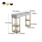 Marble Bar Table with Rectangle Table Top Double Pedestal Table - 41.3" H Clearhalo 'Bar Furniture' 'Bar Tables' 'bar_tables' 'furn' 'furn_bar_tables' 'Furniture' 'furniture_bar_tables' 'Kitchen & Dining Furniture' 4528188