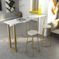 Glam Marble Bar Wine Table with Rectangle Table Top Sled Table - 41.3" H, Only Table Clearhalo 'Bar Furniture' 'Bar Tables' 'bar_tables' 'furn' 'furn_bar_tables' 'Furniture' 'furniture_bar_tables' 'Kitchen & Dining Furniture' 4528200