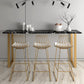 Glam Marble Bar Wine Table with Rectangle Table Top Sled Table - 41.3" H, Only Table Clearhalo 'Bar Furniture' 'Bar Tables' 'bar_tables' 'furn' 'furn_bar_tables' 'Furniture' 'furniture_bar_tables' 'Kitchen & Dining Furniture' 4528201