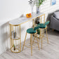 White and Black Glam Style Table in Faux Marble and Metal Coffe Shop Bar Table 55.1"L x 15.7"W x 41.3"H Gold Without Chairs Clearhalo 'Bar Furniture' 'Bar Tables' 'bar_tables' 'furn' 'furn_bar_tables' 'Furniture' 'furniture_bar_tables' 'Kitchen & Dining Furniture' 4528234