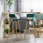 White and Black Glam Style Table in Faux Marble and Metal Coffe Shop Bar Table Clearhalo 'Bar Furniture' 'Bar Tables' 'bar_tables' 'furn' 'furn_bar_tables' 'Furniture' 'furniture_bar_tables' 'Kitchen & Dining Furniture' 4528242