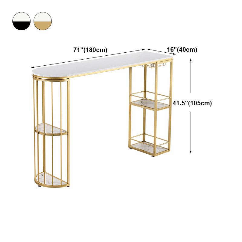 White and Black Glam Style Table in Faux Marble and Metal Coffe Shop Bar Table Clearhalo 'Bar Furniture' 'Bar Tables' 'bar_tables' 'furn' 'furn_bar_tables' 'Furniture' 'furniture_bar_tables' 'Kitchen & Dining Furniture' 4528248