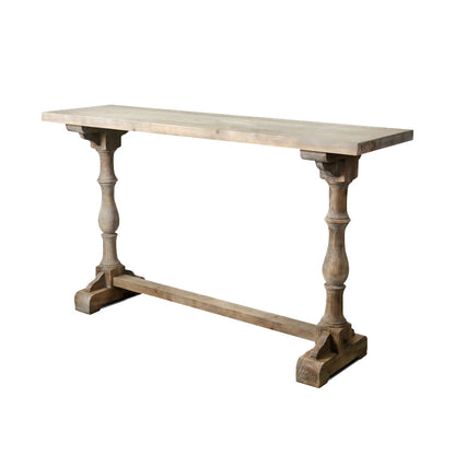 Modern Wood Counter Table with Rectangle Table Top Trestle Table - 41.3" H Light Brown Without Chairs Clearhalo 'Bar Furniture' 'Bar Tables' 'bar_tables' 'furn' 'furn_bar_tables' 'Furniture' 'furniture_bar_tables' 'Kitchen & Dining Furniture' 4528253