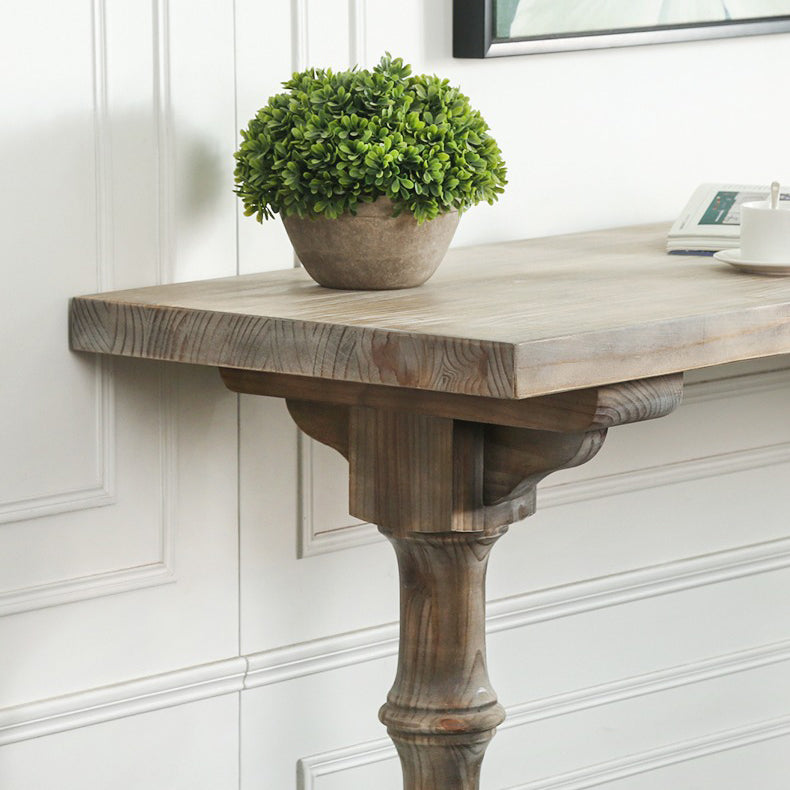 Modern Wood Counter Table with Rectangle Table Top Trestle Table - 41.3" H Clearhalo 'Bar Furniture' 'Bar Tables' 'bar_tables' 'furn' 'furn_bar_tables' 'Furniture' 'furniture_bar_tables' 'Kitchen & Dining Furniture' 4528255
