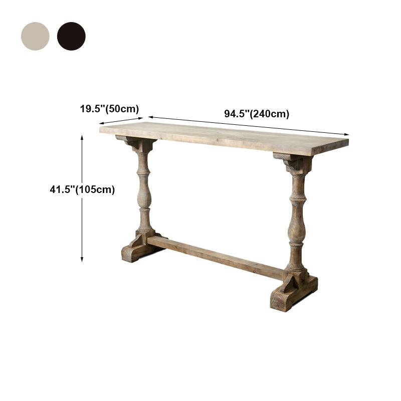Modern Wood Counter Table with Rectangle Table Top Trestle Table - 41.3" H Clearhalo 'Bar Furniture' 'Bar Tables' 'bar_tables' 'furn' 'furn_bar_tables' 'Furniture' 'furniture_bar_tables' 'Kitchen & Dining Furniture' 4528266