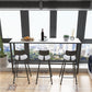Modern Marble Bar Table with Rectangle Table Top Black Trestle Table - 42" H, Only Table White Without Chairs Clearhalo 'Bar Furniture' 'Bar Tables' 'bar_tables' 'furn' 'furn_bar_tables' 'Furniture' 'furniture_bar_tables' 'Kitchen & Dining Furniture' 4528286