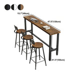 Modern Marble Bar Table with Rectangle Table Top Black Trestle Table - 42" H, Only Table Clearhalo 'Bar Furniture' 'Bar Tables' 'bar_tables' 'furn' 'furn_bar_tables' 'Furniture' 'furniture_bar_tables' 'Kitchen & Dining Furniture' 4528293