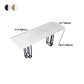 Industrial Marble Bar Table with Rectangle Table Top Double Pedestal Table - 39" H Clearhalo 'Bar Furniture' 'Bar Tables' 'bar_tables' 'furn' 'furn_bar_tables' 'Furniture' 'furniture_bar_tables' 'Kitchen & Dining Furniture' 4528309