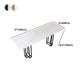 Industrial Marble Bar Table with Rectangle Table Top Double Pedestal Table - 39" H Clearhalo 'Bar Furniture' 'Bar Tables' 'bar_tables' 'furn' 'furn_bar_tables' 'Furniture' 'furniture_bar_tables' 'Kitchen & Dining Furniture' 4528316