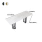 Industrial Marble Bar Table with Rectangle Table Top Double Pedestal Table - 39" H Clearhalo 'Bar Furniture' 'Bar Tables' 'bar_tables' 'furn' 'furn_bar_tables' 'Furniture' 'furniture_bar_tables' 'Kitchen & Dining Furniture' 4528317