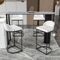 Glam Marble Pub Table with Specialty Table Top Double Pedestal Table - 42" H 70.9"L x 15.7"W x 41.3"H Grey Without Chairs Clearhalo 'Bar Furniture' 'Bar Tables' 'bar_tables' 'furn' 'furn_bar_tables' 'Furniture' 'furniture_bar_tables' 'Kitchen & Dining Furniture' 4528321