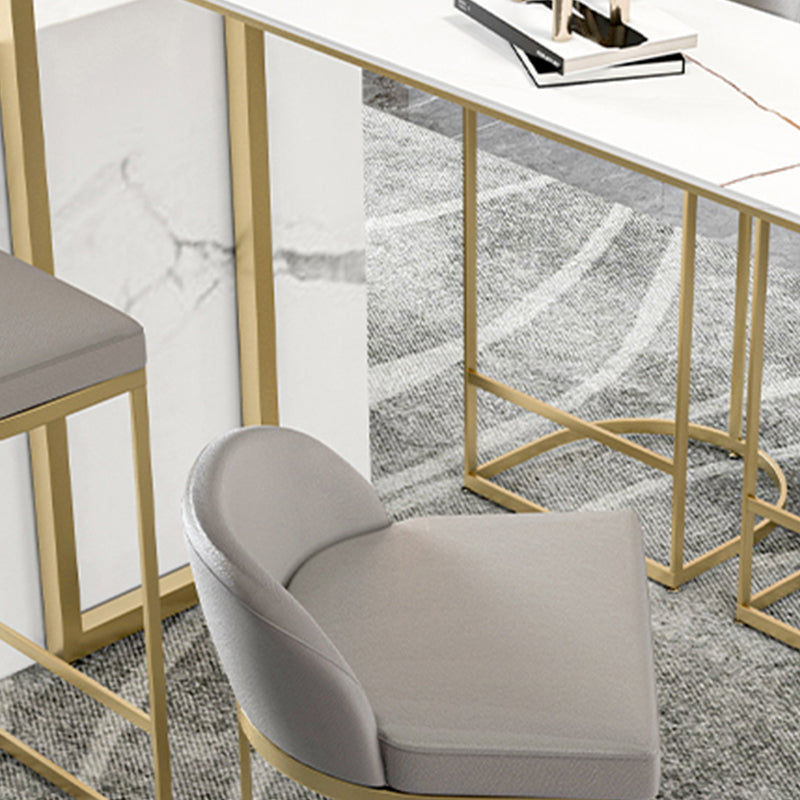 Glam Marble Pub Table with Specialty Table Top Double Pedestal Table - 42" H Clearhalo 'Bar Furniture' 'Bar Tables' 'bar_tables' 'furn' 'furn_bar_tables' 'Furniture' 'furniture_bar_tables' 'Kitchen & Dining Furniture' 4528327