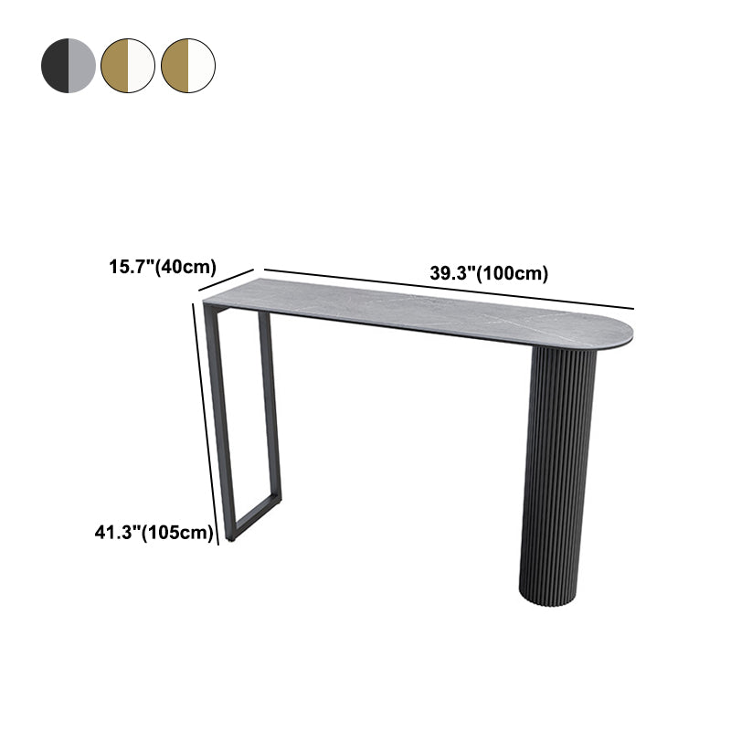 Glam Marble Pub Table with Specialty Table Top Double Pedestal Table - 42" H Clearhalo 'Bar Furniture' 'Bar Tables' 'bar_tables' 'furn' 'furn_bar_tables' 'Furniture' 'furniture_bar_tables' 'Kitchen & Dining Furniture' 4528328