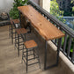 Brown Modern Style Specialty Table Solid Wood and Iron Bar Table for Restaurant 86.6"L x 17.7"W x 41.3"H Without Chairs Clearhalo 'Bar Furniture' 'Bar Tables' 'bar_tables' 'furn' 'furn_bar_tables' 'Furniture' 'furniture_bar_tables' 'Kitchen & Dining Furniture' 4528334