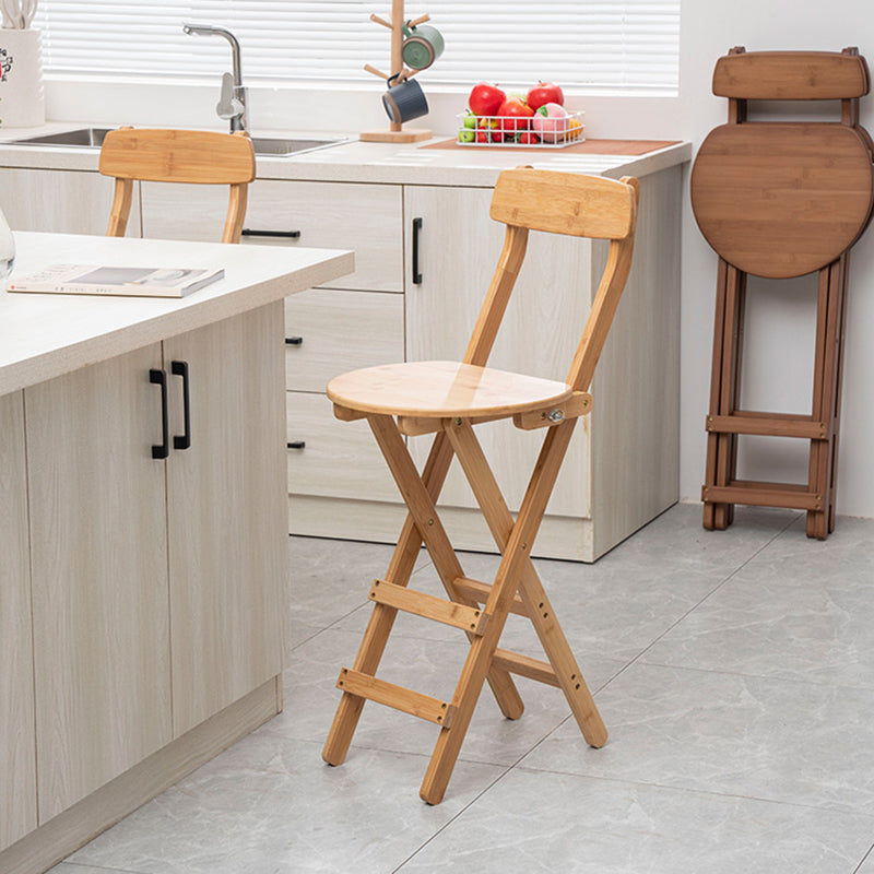 Modern Armless Foldable Counter Stool Wood Kitchen Bar Stool with Wooden Seat and Pedal Clearhalo 'Bar Furniture' 'Bar Stools' 'bar_stools' 'furn' 'furn_bar_stools' 'furniture_bar_stools' 'Kitchen & Dining Furniture' 'kitchen&dining_furn' 'kitchen' 'kitchen_furn' Furniture' 4534271