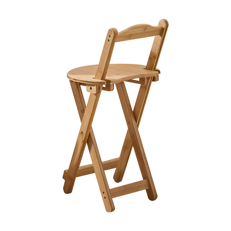 Modern Armless Foldable Counter Stool Wood Kitchen Bar Stool with Wooden Seat and Pedal Natural 1 Piece Short Stool (16" H) Clearhalo 'Bar Furniture' 'Bar Stools' 'bar_stools' 'furn' 'furn_bar_stools' 'furniture_bar_stools' 'Kitchen & Dining Furniture' 'kitchen&dining_furn' 'kitchen' 'kitchen_furn' Furniture' 4534272