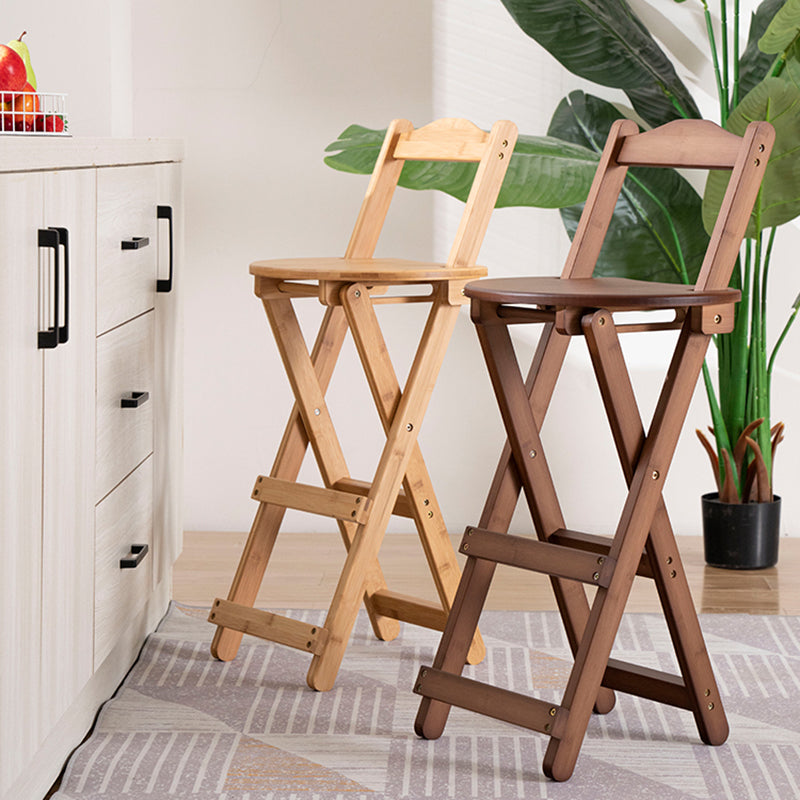 Modern Armless Foldable Counter Stool Wood Kitchen Bar Stool with Wooden Seat and Pedal Clearhalo 'Bar Furniture' 'Bar Stools' 'bar_stools' 'furn' 'furn_bar_stools' 'furniture_bar_stools' 'Kitchen & Dining Furniture' 'kitchen&dining_furn' 'kitchen' 'kitchen_furn' Furniture' 4534274