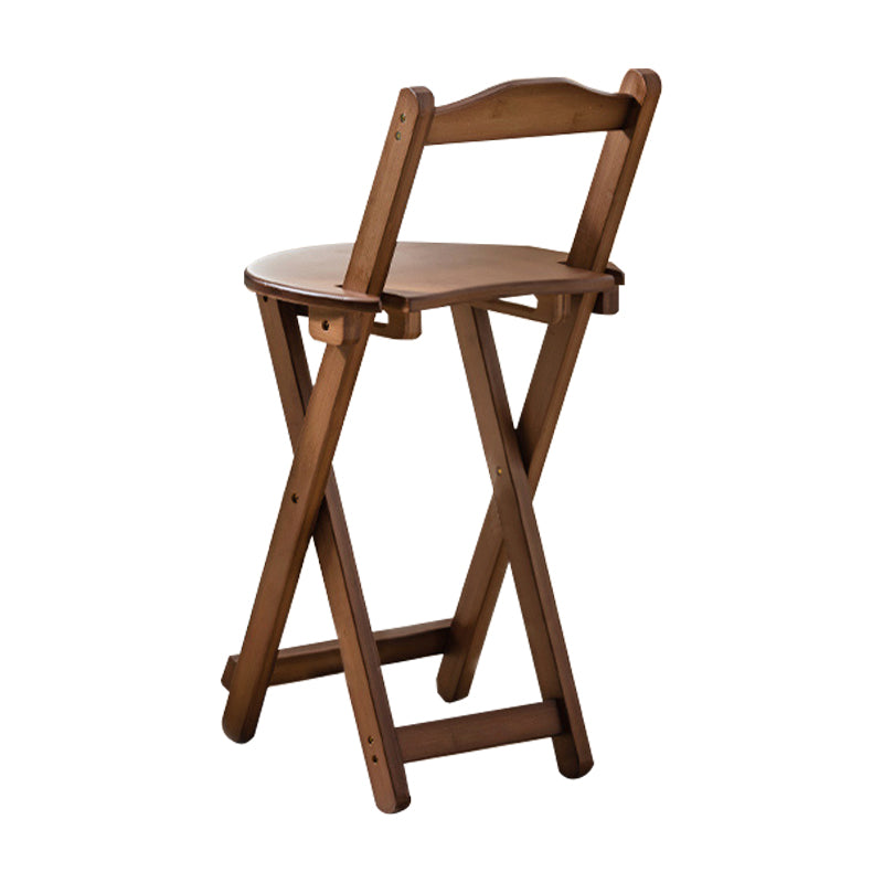 Modern Armless Foldable Counter Stool Wood Kitchen Bar Stool with Wooden Seat and Pedal Brown 1 Piece Short Stool (16" H) Clearhalo 'Bar Furniture' 'Bar Stools' 'bar_stools' 'furn' 'furn_bar_stools' 'furniture_bar_stools' 'Kitchen & Dining Furniture' 'kitchen&dining_furn' 'kitchen' 'kitchen_furn' Furniture' 4534277