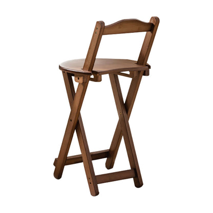 Modern Armless Foldable Counter Stool Wood Kitchen Bar Stool with Wooden Seat and Pedal Brown 1 Piece Short Stool (16" H) Clearhalo 'Bar Furniture' 'Bar Stools' 'bar_stools' 'furn' 'furn_bar_stools' 'furniture_bar_stools' 'Kitchen & Dining Furniture' 'kitchen&dining_furn' 'kitchen' 'kitchen_furn' Furniture' 4534277