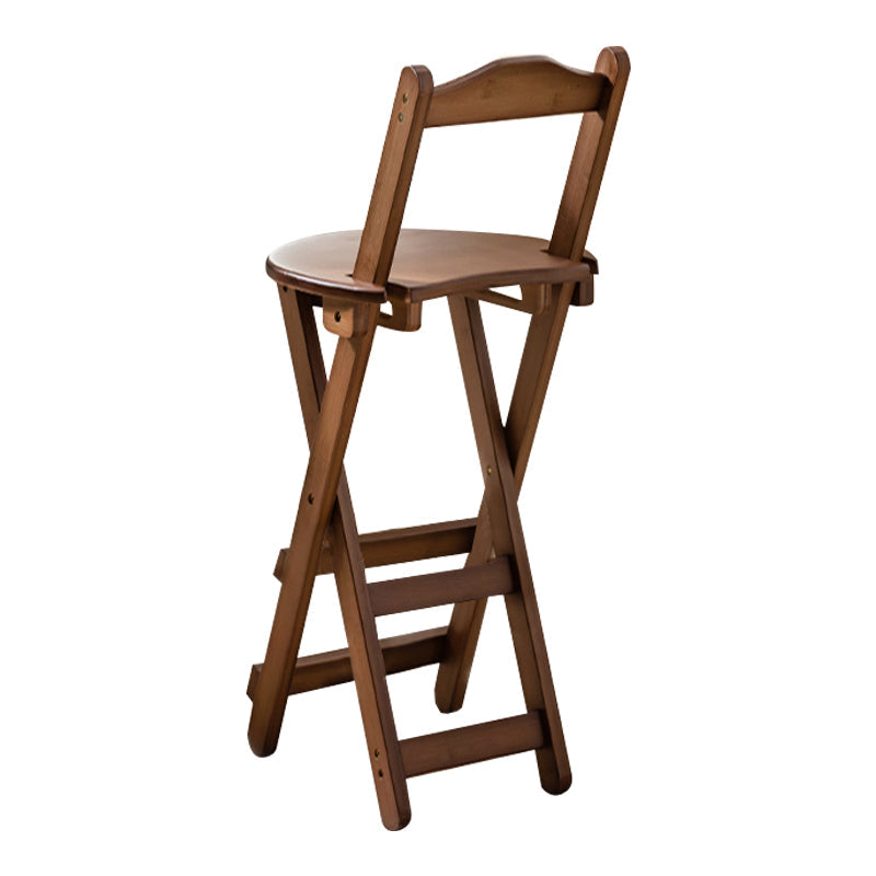 Modern Armless Foldable Counter Stool Wood Kitchen Bar Stool with Wooden Seat and Pedal Brown 1 Piece Clearhalo 'Bar Furniture' 'Bar Stools' 'bar_stools' 'furn' 'furn_bar_stools' 'furniture_bar_stools' 'Kitchen & Dining Furniture' 'kitchen&dining_furn' 'kitchen' 'kitchen_furn' Furniture' 4534279