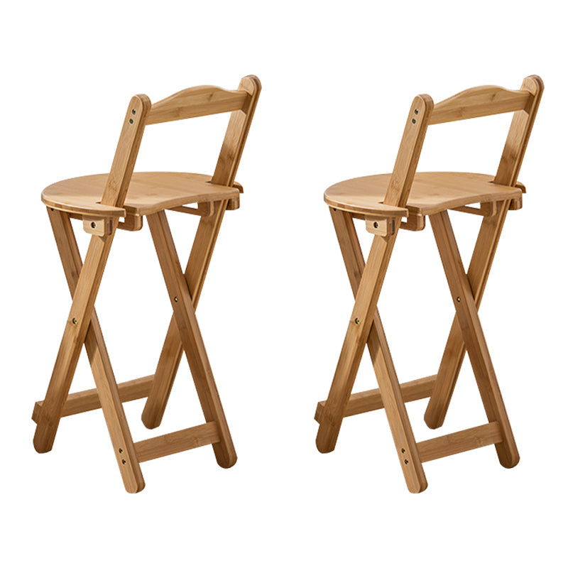 Modern Armless Foldable Counter Stool Wood Kitchen Bar Stool with Wooden Seat and Pedal Natural 2 Piece Set Short Stool (16" H) Clearhalo 'Bar Furniture' 'Bar Stools' 'bar_stools' 'furn' 'furn_bar_stools' 'furniture_bar_stools' 'Kitchen & Dining Furniture' 'kitchen&dining_furn' 'kitchen' 'kitchen_furn' Furniture' 4534283