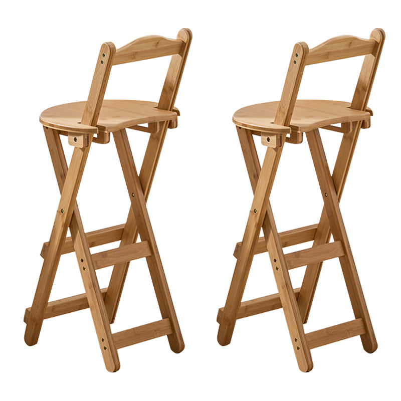 Modern Armless Foldable Counter Stool Wood Kitchen Bar Stool with Wooden Seat and Pedal Natural 2 Piece Set Clearhalo 'Bar Furniture' 'Bar Stools' 'bar_stools' 'furn' 'furn_bar_stools' 'furniture_bar_stools' 'Kitchen & Dining Furniture' 'kitchen&dining_furn' 'kitchen' 'kitchen_furn' Furniture' 4534286