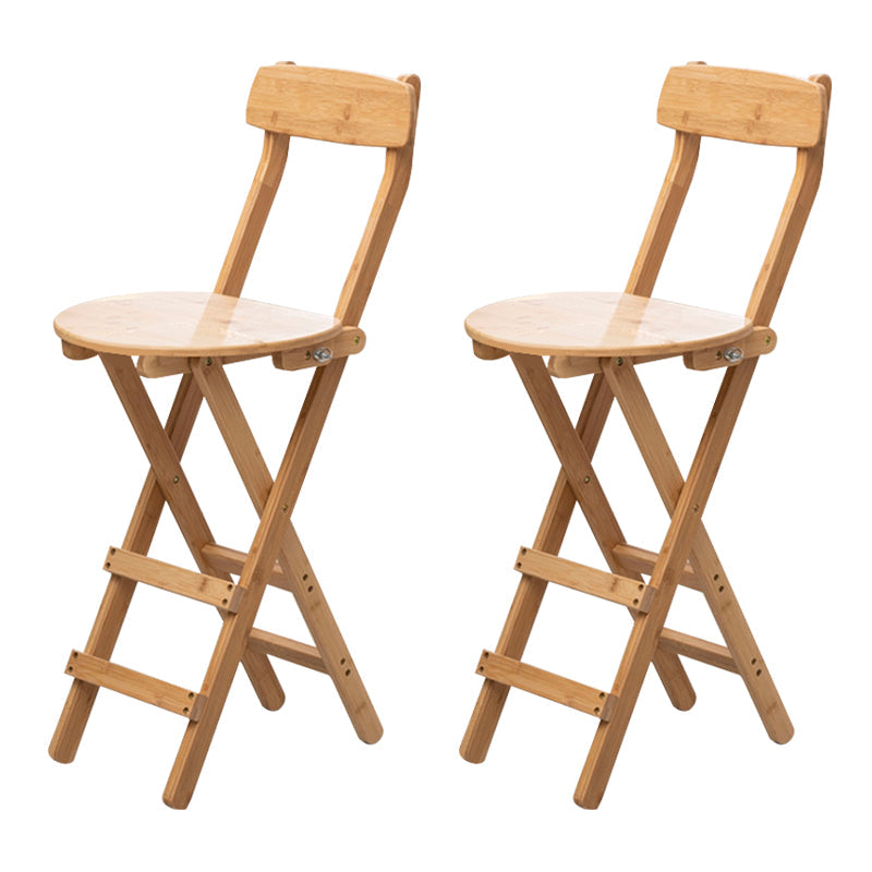 Modern Armless Foldable Counter Stool Wood Kitchen Bar Stool with Wooden Seat and Pedal Natural 2 Piece Set Clearhalo 'Bar Furniture' 'Bar Stools' 'bar_stools' 'furn' 'furn_bar_stools' 'furniture_bar_stools' 'Kitchen & Dining Furniture' 'kitchen&dining_furn' 'kitchen' 'kitchen_furn' Furniture' 4534288