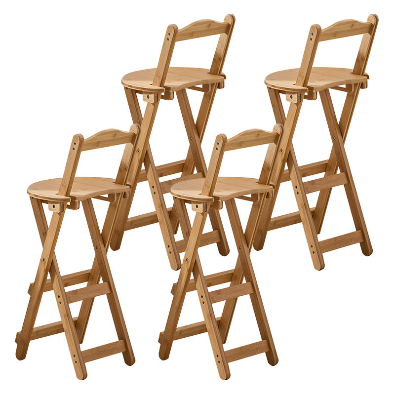 Modern Armless Foldable Counter Stool Wood Kitchen Bar Stool with Wooden Seat and Pedal Natural 4 Piece Set Clearhalo 'Bar Furniture' 'Bar Stools' 'bar_stools' 'furn' 'furn_bar_stools' 'furniture_bar_stools' 'Kitchen & Dining Furniture' 'kitchen&dining_furn' 'kitchen' 'kitchen_furn' Furniture' 4534294