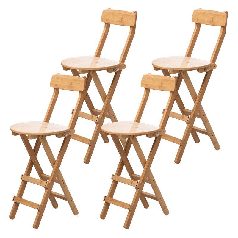 Modern Armless Foldable Counter Stool Wood Kitchen Bar Stool with Wooden Seat and Pedal Natural 4 Piece Set Clearhalo 'Bar Furniture' 'Bar Stools' 'bar_stools' 'furn' 'furn_bar_stools' 'furniture_bar_stools' 'Kitchen & Dining Furniture' 'kitchen&dining_furn' 'kitchen' 'kitchen_furn' Furniture' 4534295