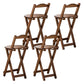 Modern Armless Foldable Counter Stool Wood Kitchen Bar Stool with Wooden Seat and Pedal Brown 4 Piece Set Short Stool (16" H) Clearhalo 'Bar Furniture' 'Bar Stools' 'bar_stools' 'furn' 'furn_bar_stools' 'furniture_bar_stools' 'Kitchen & Dining Furniture' 'kitchen&dining_furn' 'kitchen' 'kitchen_furn' Furniture' 4534296
