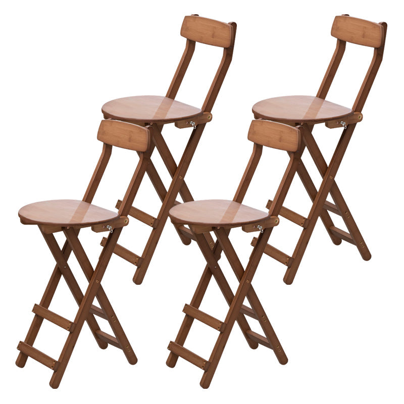Modern Armless Foldable Counter Stool Wood Kitchen Bar Stool with Wooden Seat and Pedal Brown 4 Piece Set Clearhalo 'Bar Furniture' 'Bar Stools' 'bar_stools' 'furn' 'furn_bar_stools' 'furniture_bar_stools' 'Kitchen & Dining Furniture' 'kitchen&dining_furn' 'kitchen' 'kitchen_furn' Furniture' 4534298