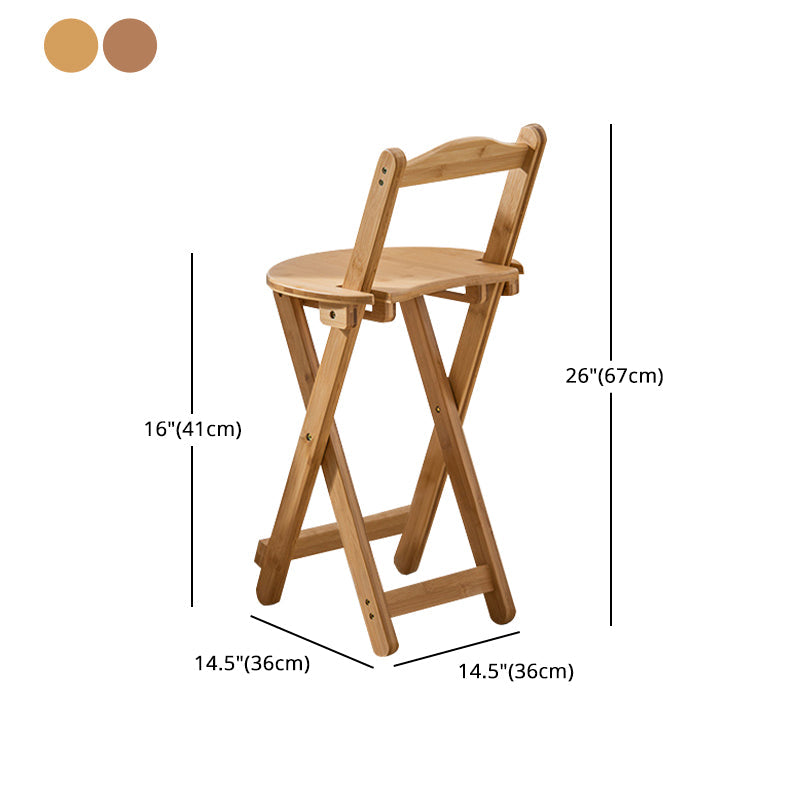 Modern Armless Foldable Counter Stool Wood Kitchen Bar Stool with Wooden Seat and Pedal Clearhalo 'Bar Furniture' 'Bar Stools' 'bar_stools' 'furn' 'furn_bar_stools' 'furniture_bar_stools' 'Kitchen & Dining Furniture' 'kitchen&dining_furn' 'kitchen' 'kitchen_furn' Furniture' 4534299