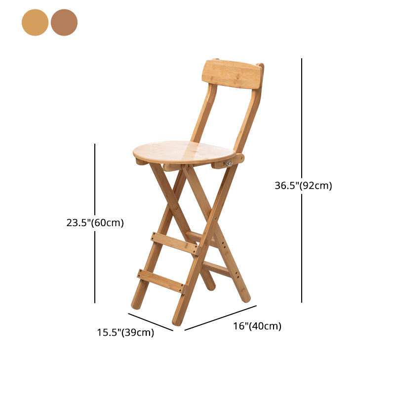 Modern Armless Foldable Counter Stool Wood Kitchen Bar Stool with Wooden Seat and Pedal Clearhalo 'Bar Furniture' 'Bar Stools' 'bar_stools' 'furn' 'furn_bar_stools' 'furniture_bar_stools' 'Kitchen & Dining Furniture' 'kitchen&dining_furn' 'kitchen' 'kitchen_furn' Furniture' 4534303