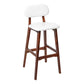 Modern Armless Backrest Counter Stool Wood Kitchen Bar Stool with Cushion and Pedal White Brown 1 Piece Clearhalo 'Bar Furniture' 'Bar Stools' 'bar_stools' 'furn' 'furn_bar_stools' 'furniture_bar_stools' 'Kitchen & Dining Furniture' 'kitchen&dining_furn' 'kitchen' 'kitchen_furn' Furniture' 4536386