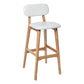 Modern Armless Backrest Counter Stool Wood Kitchen Bar Stool with Cushion and Pedal White Natural 1 Piece Clearhalo 'Bar Furniture' 'Bar Stools' 'bar_stools' 'furn' 'furn_bar_stools' 'furniture_bar_stools' 'Kitchen & Dining Furniture' 'kitchen&dining_furn' 'kitchen' 'kitchen_furn' Furniture' 4536387