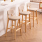 Modern Armless Backrest Counter Stool Wood Kitchen Bar Stool with Cushion and Pedal Clearhalo 'Bar Furniture' 'Bar Stools' 'bar_stools' 'furn' 'furn_bar_stools' 'furniture_bar_stools' 'Kitchen & Dining Furniture' 'kitchen&dining_furn' 'kitchen' 'kitchen_furn' Furniture' 4536388