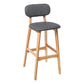 Modern Armless Backrest Counter Stool Wood Kitchen Bar Stool with Cushion and Pedal Smoke Gray Natural 1 Piece Clearhalo 'Bar Furniture' 'Bar Stools' 'bar_stools' 'furn' 'furn_bar_stools' 'furniture_bar_stools' 'Kitchen & Dining Furniture' 'kitchen&dining_furn' 'kitchen' 'kitchen_furn' Furniture' 4536389