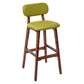 Modern Armless Backrest Counter Stool Wood Kitchen Bar Stool with Cushion and Pedal Green Brown 1 Piece Clearhalo 'Bar Furniture' 'Bar Stools' 'bar_stools' 'furn' 'furn_bar_stools' 'furniture_bar_stools' 'Kitchen & Dining Furniture' 'kitchen&dining_furn' 'kitchen' 'kitchen_furn' Furniture' 4536398