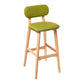 Modern Armless Backrest Counter Stool Wood Kitchen Bar Stool with Cushion and Pedal Green Natural 1 Piece Clearhalo 'Bar Furniture' 'Bar Stools' 'bar_stools' 'furn' 'furn_bar_stools' 'furniture_bar_stools' 'Kitchen & Dining Furniture' 'kitchen&dining_furn' 'kitchen' 'kitchen_furn' Furniture' 4536400