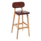 Modern Armless Backrest Counter Stool Wood Kitchen Bar Stool with Cushion and Pedal Brown Natural 1 Piece Clearhalo 'Bar Furniture' 'Bar Stools' 'bar_stools' 'furn' 'furn_bar_stools' 'furniture_bar_stools' 'Kitchen & Dining Furniture' 'kitchen&dining_furn' 'kitchen' 'kitchen_furn' Furniture' 4536402