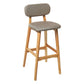 Modern Armless Backrest Counter Stool Wood Kitchen Bar Stool with Cushion and Pedal Khaki Natural 1 Piece Clearhalo 'Bar Furniture' 'Bar Stools' 'bar_stools' 'furn' 'furn_bar_stools' 'furniture_bar_stools' 'Kitchen & Dining Furniture' 'kitchen&dining_furn' 'kitchen' 'kitchen_furn' Furniture' 4536405