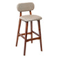 Modern Armless Backrest Counter Stool Wood Kitchen Bar Stool with Cushion and Pedal Khaki Brown 1 Piece Clearhalo 'Bar Furniture' 'Bar Stools' 'bar_stools' 'furn' 'furn_bar_stools' 'furniture_bar_stools' 'Kitchen & Dining Furniture' 'kitchen&dining_furn' 'kitchen' 'kitchen_furn' Furniture' 4536406