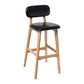 Modern Armless Backrest Counter Stool Wood Kitchen Bar Stool with Cushion and Pedal Black Natural 1 Piece Clearhalo 'Bar Furniture' 'Bar Stools' 'bar_stools' 'furn' 'furn_bar_stools' 'furniture_bar_stools' 'Kitchen & Dining Furniture' 'kitchen&dining_furn' 'kitchen' 'kitchen_furn' Furniture' 4536407